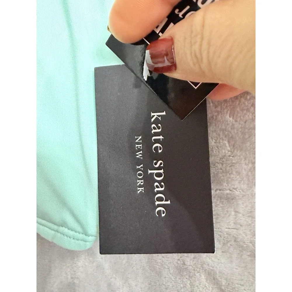 Kate Spade Womens‎ Contrast-Trim Bralette Bikini Top  Low Tide. Size L